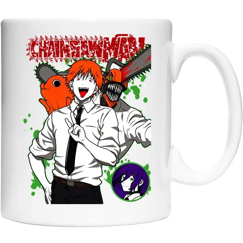Denji & Reze Chainsawman - Chainsaw, denji and reze, anime duo, dark romance anime, action manga, devil hunters, japanese anime, anime illustration, otaku style - Keramiktasse