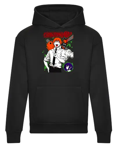 Denji & Reze Chainsawman - Chainsaw, denji and reze, anime duo, dark romance anime, action manga, devil hunters, japanese anime, anime illustration, otaku style - Heavyweight Hoodie