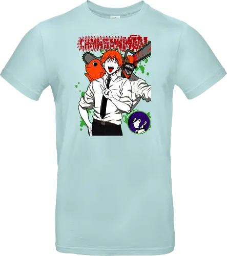 Denji & Reze Chainsawman - Chainsaw, denji and reze, anime duo, dark romance anime, action manga, devil hunters, japanese anime, anime illustration, otaku style - Standard T-Shirt