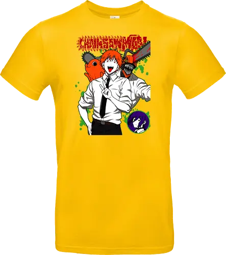 Denji & Reze Chainsawman - Chainsaw, denji and reze, anime duo, dark romance anime, action manga, devil hunters, japanese anime, anime illustration, otaku style - Standard T-Shirt