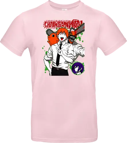 Denji & Reze Chainsawman - Chainsaw, denji and reze, anime duo, dark romance anime, action manga, devil hunters, japanese anime, anime illustration, otaku style - Standard T-Shirt