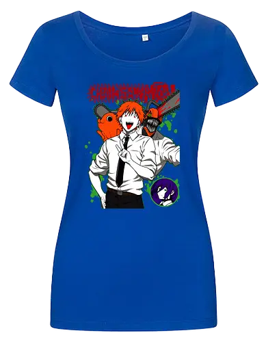 Denji & Reze Chainsawman - Chainsaw, denji and reze, anime duo, dark romance anime, action manga, devil hunters, japanese anime, anime illustration, otaku style - Damen T-Shirt