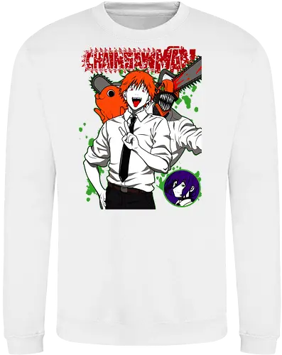 Denji & Reze Chainsawman - Chainsaw, denji and reze, anime duo, dark romance anime, action manga, devil hunters, japanese anime, anime illustration, otaku style - Sweatshirt