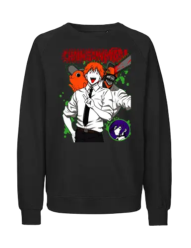 Denji & Reze Chainsawman - Chainsaw, denji and reze, anime duo, dark romance anime, action manga, devil hunters, japanese anime, anime illustration, otaku style - Fairtrade Sweatshirt