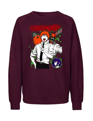 Denji & Reze Chainsawman - Chainsaw, denji and reze, anime duo, dark romance anime, action manga, devil hunters, japanese anime, anime illustration, otaku style - Fairtrade Sweatshirt