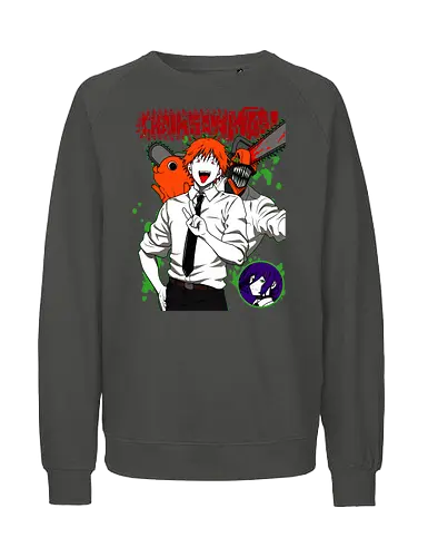 Denji & Reze Chainsawman - Chainsaw, denji and reze, anime duo, dark romance anime, action manga, devil hunters, japanese anime, anime illustration, otaku style - Fairtrade Sweatshirt