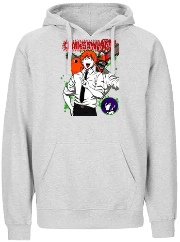 Denji & Reze Chainsawman - Chainsaw, denji and reze, anime duo, dark romance anime, action manga, devil hunters, japanese anime, anime illustration, otaku style - Fairtrade Hoodie