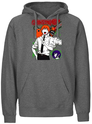 Denji & Reze Chainsawman - Chainsaw, denji and reze, anime duo, dark romance anime, action manga, devil hunters, japanese anime, anime illustration, otaku style - Fairtrade Hoodie