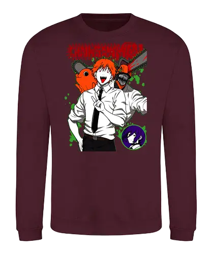 Denji & Reze Chainsawman - Chainsaw, denji and reze, anime duo, dark romance anime, action manga, devil hunters, japanese anime, anime illustration, otaku style - Sweatshirt