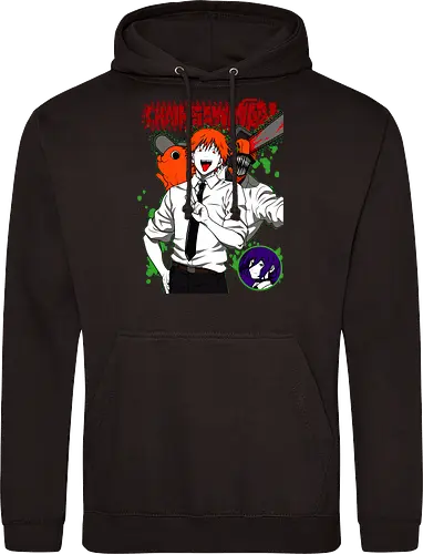 Denji & Reze Chainsawman - Chainsaw, denji and reze, anime duo, dark romance anime, action manga, devil hunters, japanese anime, anime illustration, otaku style - Standard Hoodie