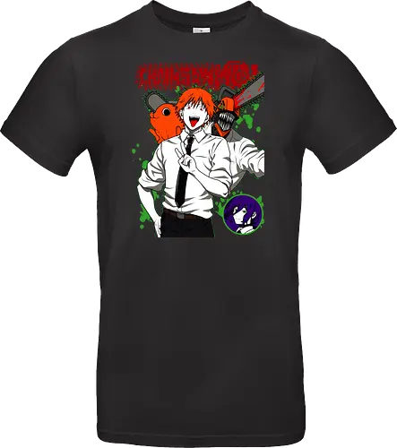Denji & Reze Chainsawman - Chainsaw, denji and reze, anime duo, dark romance anime, action manga, devil hunters, japanese anime, anime illustration, otaku style - Standard T-Shirt
