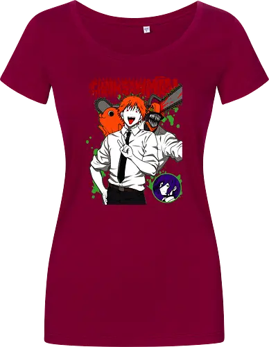Denji & Reze Chainsawman - Chainsaw, denji and reze, anime duo, dark romance anime, action manga, devil hunters, japanese anime, anime illustration, otaku style - Damen T-Shirt
