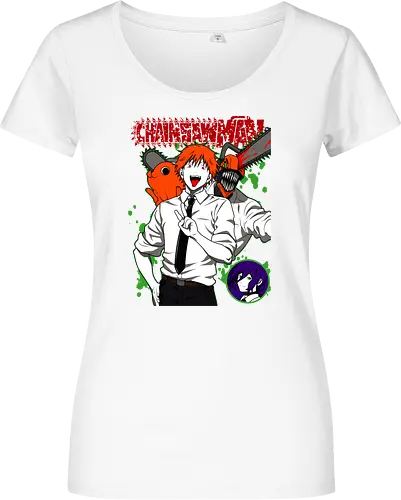 Denji & Reze Chainsawman - Chainsaw, denji and reze, anime duo, dark romance anime, action manga, devil hunters, japanese anime, anime illustration, otaku style - Damen T-Shirt
