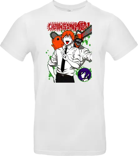 Denji & Reze Chainsawman - Chainsaw, denji and reze, anime duo, dark romance anime, action manga, devil hunters, japanese anime, anime illustration, otaku style - Standard T-Shirt