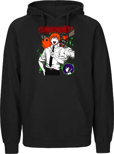 Denji & Reze Chainsawman - Chainsaw, denji and reze, anime duo, dark romance anime, action manga, devil hunters, japanese anime, anime illustration, otaku style - Fairtrade Hoodie