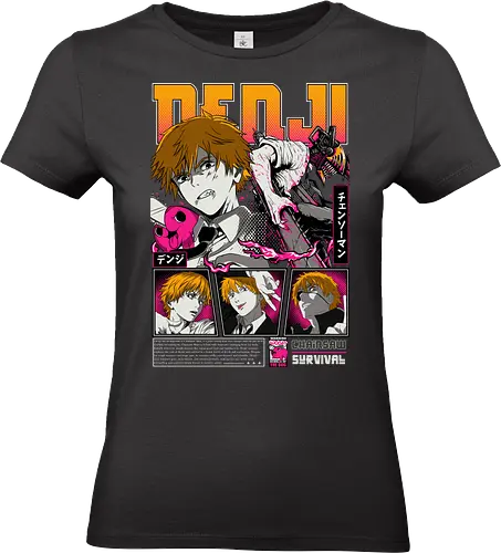 Denji Chainsawman - Chainsaw, denji chainsaw man, chainsaw transformation, devil hunter boy, dark shonen anime, gore anime style, manga protagonist, japanese anime, anime illustration - Standard T-Shirt (Frauen)