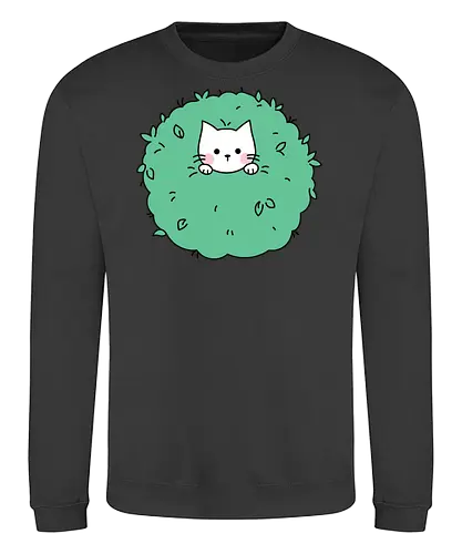 Gatito Lindo en un Arbusto - Gato, Animales, Gatito, Adorable, Gato Negro, Arbusto, Divertido, Gatos, Gatos Adorables, Mascotas - Sweatshirt
