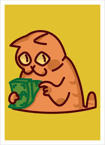 Gato contando dinero