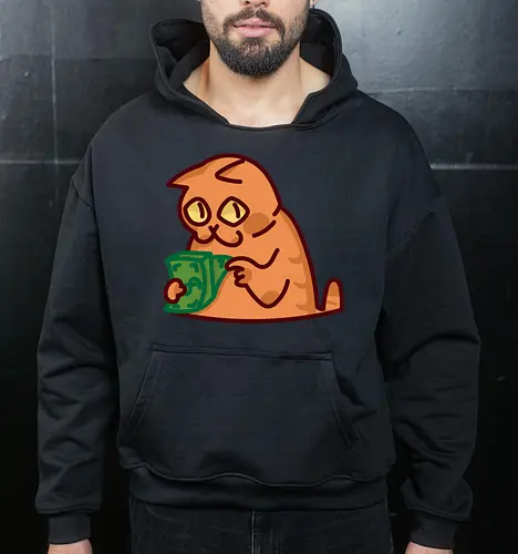 Gato contando dinero