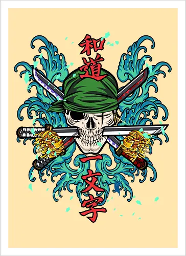 roronoa zoro skull tattoo