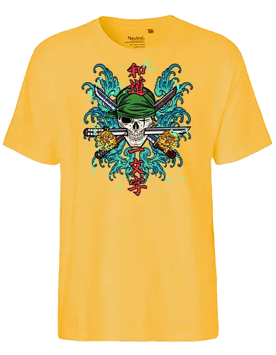 roronoa zoro skull tattoo - japaneseart, japan, enso, roronoazoro, anime, manga, skull, tattoo, samurai - Fairtrade T-Shirt