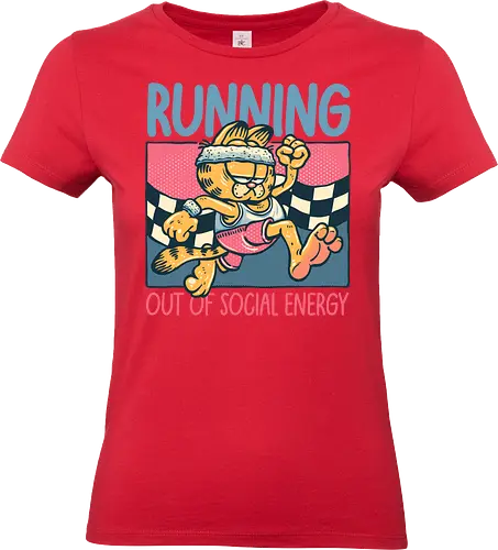 Running Out of Social Energy - Running, exercise, fitness, animation, animated, cats, cartoons, TV show - Standard T-Shirt (Frauen)