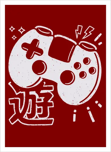 90s Gaming Controller Monochrome