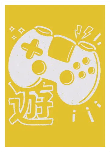 90s Gaming Controller Monochrome