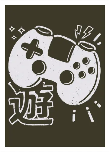 90s Gaming Controller Monochrome