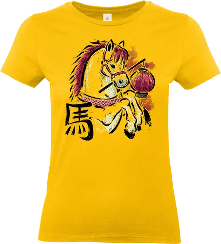 Year of the Horse 2026 - chinese new year, horse, 2026, lunar new year, year of the horse, fire horse, red horse, chinese lantern, zodiac animal, fortune, asian, chinese zodiac, lunar calender, festive, xmorfina - Standard T-Shirt (Frauen)