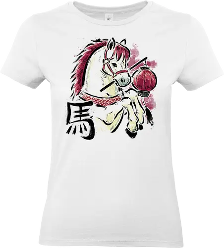 Year of the Horse 2026 - chinese new year, horse, 2026, lunar new year, year of the horse, fire horse, red horse, chinese lantern, zodiac animal, fortune, asian, chinese zodiac, lunar calender, festive, xmorfina - Standard T-Shirt (Frauen)