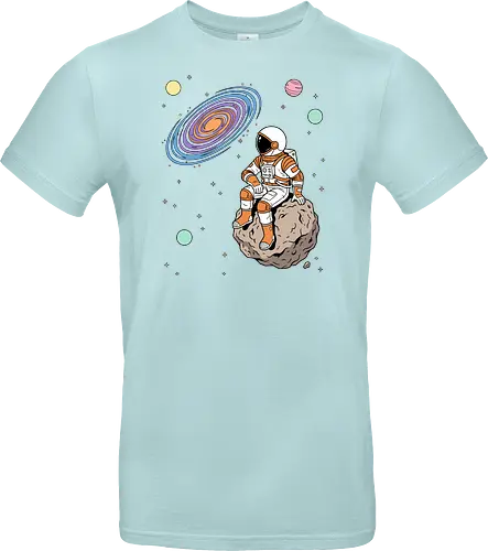 Cosmic Contemplation - astronaut on asteroid shirt, space explorer t-shirt, cosmic galaxy graphic tee, astronaut gazing at stars apparel, retro sci-fi space design, astronomy lover gift, aesthetic celestial streetwear, orange and purple galaxy art, outer space adventure clothing, minimalist astronaut top, planetary exploration t-shirt, gift for science geeks, space suit graphic tee, floating on an asteroid shirt, cool nasa style apparel, swirling galaxy artwork, dreamer space shirt, cosmic solitude clothing, modern sci-fi fashion - Standard T-Shirt