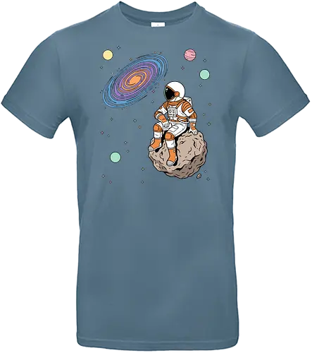 Cosmic Contemplation - astronaut on asteroid shirt, space explorer t-shirt, cosmic galaxy graphic tee, astronaut gazing at stars apparel, retro sci-fi space design, astronomy lover gift, aesthetic celestial streetwear, orange and purple galaxy art, outer space adventure clothing, minimalist astronaut top, planetary exploration t-shirt, gift for science geeks, space suit graphic tee, floating on an asteroid shirt, cool nasa style apparel, swirling galaxy artwork, dreamer space shirt, cosmic solitude clothing, modern sci-fi fashion - Standard T-Shirt