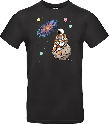 Cosmic Contemplation - astronaut on asteroid shirt, space explorer t-shirt, cosmic galaxy graphic tee, astronaut gazing at stars apparel, retro sci-fi space design, astronomy lover gift, aesthetic celestial streetwear, orange and purple galaxy art, outer space adventure clothing, minimalist astronaut top, planetary exploration t-shirt, gift for science geeks, space suit graphic tee, floating on an asteroid shirt, cool nasa style apparel, swirling galaxy artwork, dreamer space shirt, cosmic solitude clothing, modern sci-fi fashion - Standard T-Shirt
