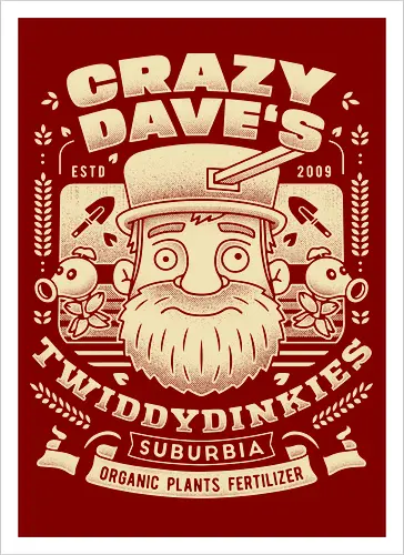 Crazy Dave Emblem Grunge