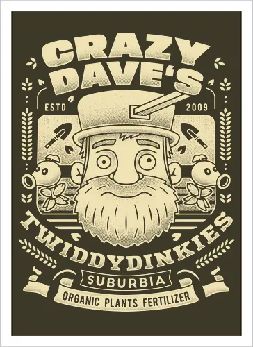 Crazy Dave Emblem Grunge