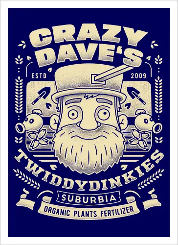 Crazy Dave Emblem Grunge