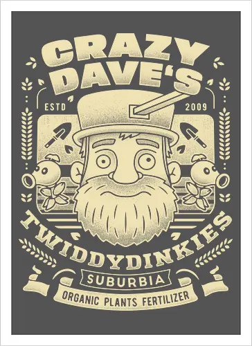 Crazy Dave Emblem Grunge