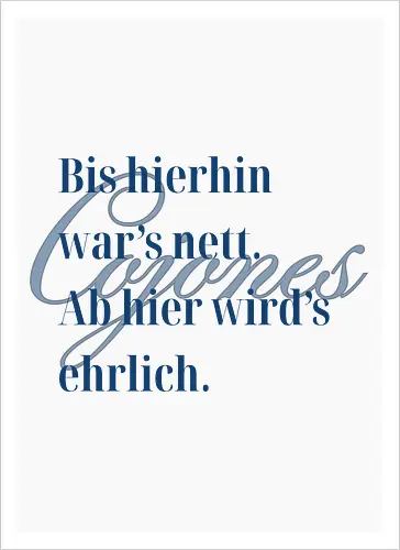 Cojones-Ehrlichkeit - Rückendruck