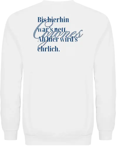 Cojones-Ehrlichkeit - Rückendruck