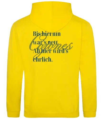 Cojones-Ehrlichkeit - Rückendruck