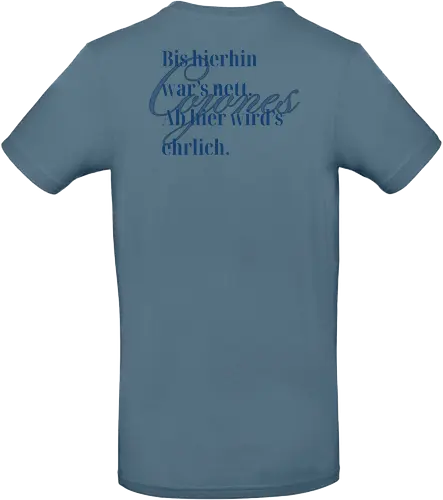 Cojones-Ehrlichkeit - Rückendruck - Cojones, Statement Shirt, Ehrlichkeit, Für sich einstehen, Klare Haltung, Selbstvertrauen, Innere Stärke, mut zeigen, Selbstbewusstsein, Mentale Klarheit, Haltung zeigen, Empowerment, Stärke tragen, Motivation, Mindset Shirt - Standard T-Shirt