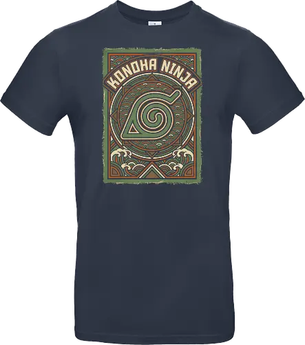 Konoha Ninja - konoha ninja shirt, hidden leaf village t-shirt, shinobi symbol graphic tee, japanese wave anime clothing, seigaiha pattern ninja top, retro anime aesthetic streetwear, minimalist ninja fan merch, will of fire t-shirt, vintage japanese graphic shirt, leaf village emblem apparel, moss green anime top, traditional japanese art clothing, ninja lineage t-shirt, hidden village shinobi gear, geometric anime design, classic manga fan gift, earth tone streetwear, leaf village insignia shirt, stylish otaku fashion - Standard T-Shirt