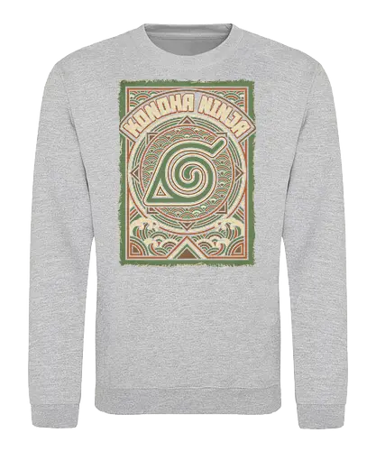 Konoha Ninja - konoha ninja shirt, hidden leaf village t-shirt, shinobi symbol graphic tee, japanese wave anime clothing, seigaiha pattern ninja top, retro anime aesthetic streetwear, minimalist ninja fan merch, will of fire t-shirt, vintage japanese graphic shirt, leaf village emblem apparel, moss green anime top, traditional japanese art clothing, ninja lineage t-shirt, hidden village shinobi gear, geometric anime design, classic manga fan gift, earth tone streetwear, leaf village insignia shirt, stylish otaku fashion - Sweatshirt