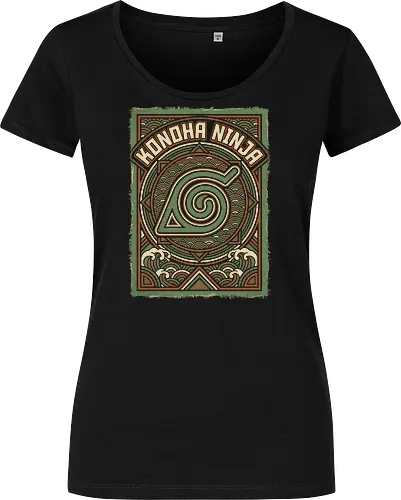 Konoha Ninja - konoha ninja shirt, hidden leaf village t-shirt, shinobi symbol graphic tee, japanese wave anime clothing, seigaiha pattern ninja top, retro anime aesthetic streetwear, minimalist ninja fan merch, will of fire t-shirt, vintage japanese graphic shirt, leaf village emblem apparel, moss green anime top, traditional japanese art clothing, ninja lineage t-shirt, hidden village shinobi gear, geometric anime design, classic manga fan gift, earth tone streetwear, leaf village insignia shirt, stylish otaku fashion - Damen T-Shirt
