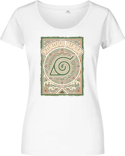 Konoha Ninja - konoha ninja shirt, hidden leaf village t-shirt, shinobi symbol graphic tee, japanese wave anime clothing, seigaiha pattern ninja top, retro anime aesthetic streetwear, minimalist ninja fan merch, will of fire t-shirt, vintage japanese graphic shirt, leaf village emblem apparel, moss green anime top, traditional japanese art clothing, ninja lineage t-shirt, hidden village shinobi gear, geometric anime design, classic manga fan gift, earth tone streetwear, leaf village insignia shirt, stylish otaku fashion - Damen T-Shirt