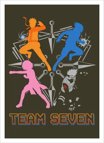 Team Seven Retro Minimalist Ninja Squad