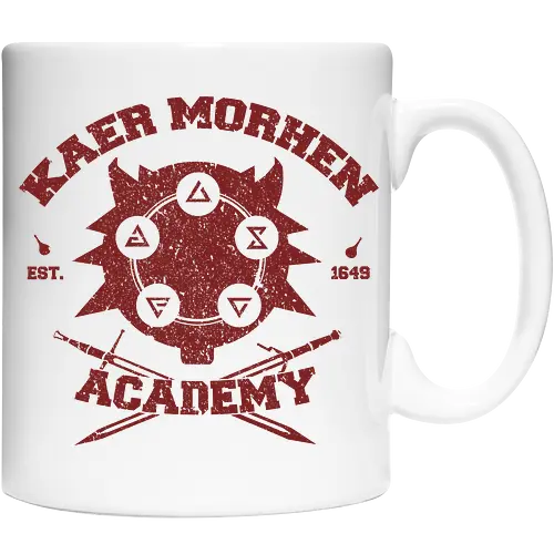 Kaer Morhen Academy Est. 1649 - The Witcher - the witcher t-shirt, kaer morhen, schule des wolfs, geralt von riva, gamer kleidung, hexer zeichen, hexer akademie, teetan, the witcher netflix, cd projekt red, vesemir, monsterjäger, witcher 3, vintage design, witcher serie - Keramiktasse