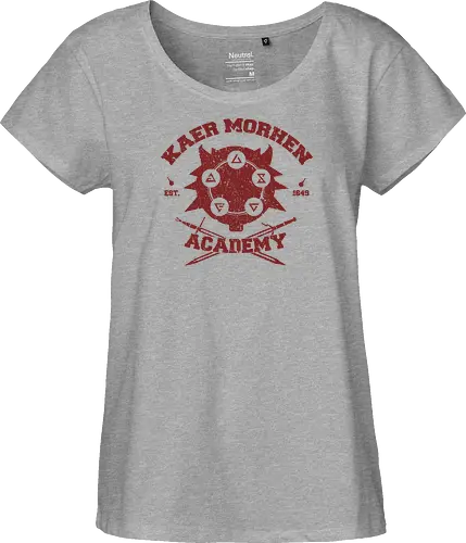 Kaer Morhen Academy Est. 1649 - The Witcher - the witcher t-shirt, kaer morhen, schule des wolfs, geralt von riva, gamer kleidung, hexer zeichen, hexer akademie, teetan, the witcher netflix, cd projekt red, vesemir, monsterjäger, witcher 3, vintage design, witcher serie - Fairtrade Girl Shirt
