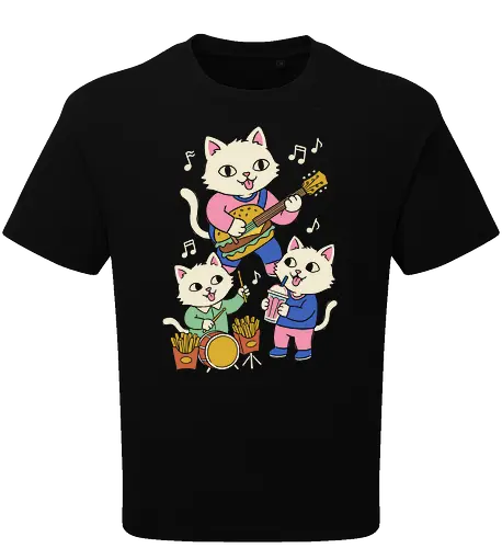 Burger Jam Kawaii Rocker Cats Retro Pastel Graphic